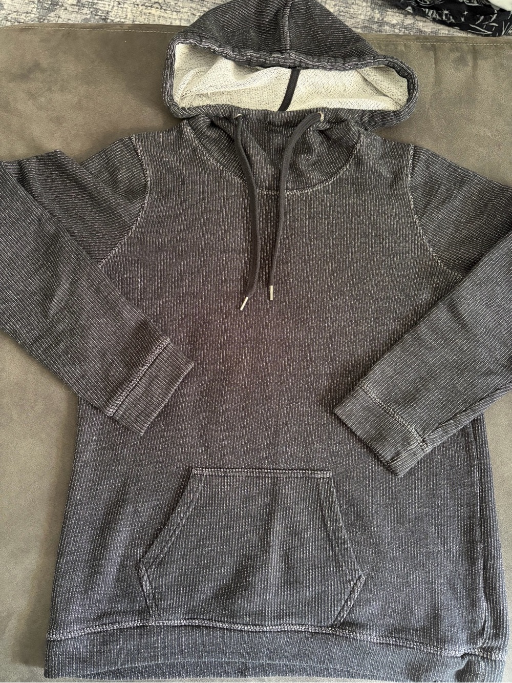 Volcom Large Black Gray Textured Pullover Hoodie Skate Streetwear
